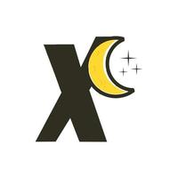 initiale X lune logo vecteur