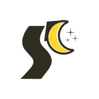 initiale s lune logo vecteur