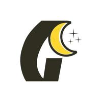 initiale g lune logo vecteur