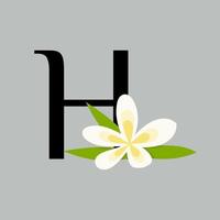 initiale h beauté fleur logo vecteur