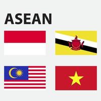 drapeaux de est Asie et Sud est Asie pays, soufflant, flottant, vecteur illustration, arrière-plan,