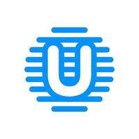 initiale u cercle ligne logo vecteur