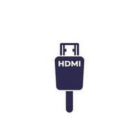 icône de câble HDMI sur blanc, vector.eps vecteur