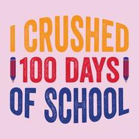100 journée de école svg T-shirt conception, rétro 100 journée de école svg T-shirt conception, 100 journée de école T-shirt conception vecteur