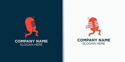 courir Podcast logo vecteur, diffuser logo inspiration vecteur