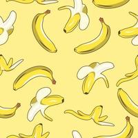 modèle sans couture de fruits banane vecteur
