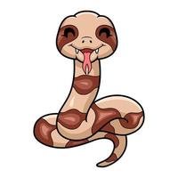 mignonne content Copperhead serpent dessin animé vecteur