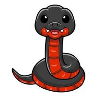 mignonne rouge ventre noir serpent dessin animé vecteur