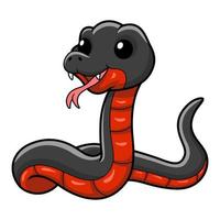 mignonne rouge ventre noir serpent dessin animé vecteur