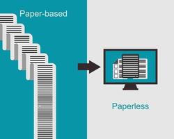 vecteur de travail sur papier et sans papier