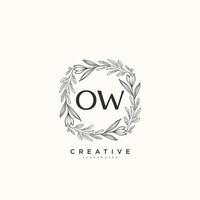 ow beauté vecteur initiale logo art, écriture logo de initiale signature, mariage, mode, bijoux, boutique, floral et botanique avec Créatif modèle pour tout entreprise ou entreprise.