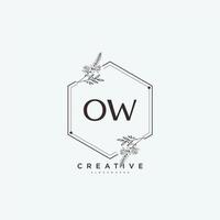 ow beauté vecteur initiale logo art, écriture logo de initiale signature, mariage, mode, bijoux, boutique, floral et botanique avec Créatif modèle pour tout entreprise ou entreprise.