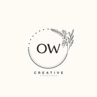 ow beauté vecteur initiale logo art, écriture logo de initiale signature, mariage, mode, bijoux, boutique, floral et botanique avec Créatif modèle pour tout entreprise ou entreprise.