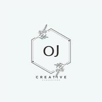 oj beauté vecteur initiale logo art, écriture logo de initiale signature, mariage, mode, bijoux, boutique, floral et botanique avec Créatif modèle pour tout entreprise ou entreprise.