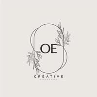 oe beauté vecteur initiale logo art, écriture logo de initiale signature, mariage, mode, bijoux, boutique, floral et botanique avec Créatif modèle pour tout entreprise ou entreprise.