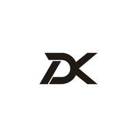 lettre dk mouvement ligne géométrique lié conception logo vecteur