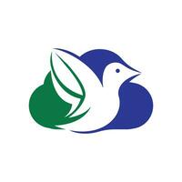 nuage oiseau vecteur logo conception. Créatif oiseau et nuage icône.