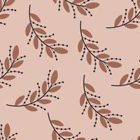 neutre beige sans couture modèle avec branches vecteur