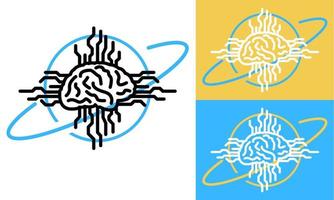 cerveau moderne logo conception illustration vecteur