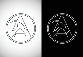 initiale une lettre alphabet avec une marteau. réparation, rénovation, et construction logo. ligne art style logo vecteur