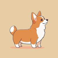 dessin animé mignonne corgi illustration. isolé vecteur chien.