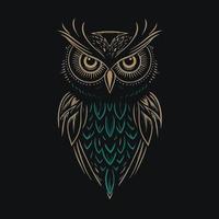 hibou vecteur illustration sur foncé Contexte.