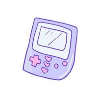 main tiré mignonne Années 90 esthétique fille rétro électronique Jeu dispositif vecteur