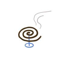 main tiré mignonne moustique spirale ouvrages d'art, Japonais traditionnel noir brûlant moustique bobine. vecteur
