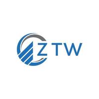 ztw plat comptabilité logo conception sur blanc Contexte. ztw Créatif initiales croissance graphique lettre logo concept. ztw affaires la finance logo conception. vecteur
