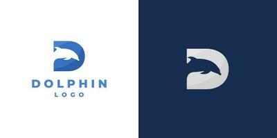 lettre ré dauphin logo vecteur modèle