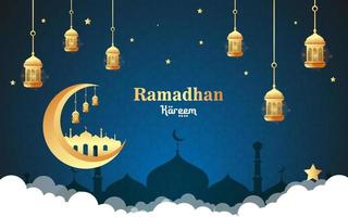 réaliste Contexte de islamique Ramadan fête vecteur