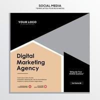 bannière de médias sociaux de marketing d'entreprise numérique, modèle de publication pour le marketing numérique et la promotion de vente d'entreprise. modèle de flyer carré avec bannière web modifiable, agence de marketing numérique vecteur