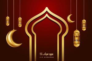 eid mubarok salutation carte Contexte avec islamique ornement vecteur illustration