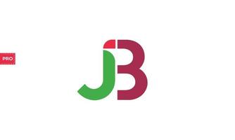 alphabet lettres initiales monogramme logo jb, bj, j et b vecteur