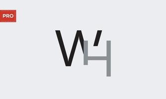 alphabet lettres initiales monogramme logo wh, hw, w et h vecteur