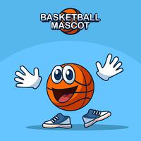 Souriant vecteur de mascotte de basket-ball