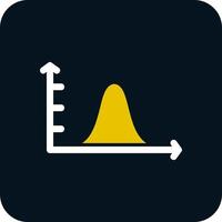 courbe en cloche sur la conception d'icône de vecteur graphique