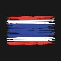 coups de pinceau du drapeau de la thaïlande vecteur