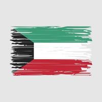 coups de pinceau du drapeau du koweït vecteur