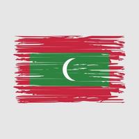 coups de pinceau du drapeau des maldives vecteur