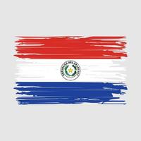 coups de pinceau du drapeau du paraguay vecteur