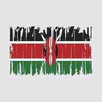 drapeau kenya brosse illustration vectorielle vecteur