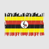 drapeau ouganda brosse illustration vectorielle vecteur
