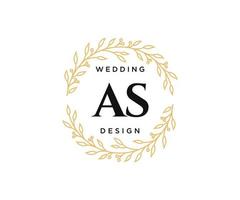 comme initiales lettre collection de logos de monogramme de mariage, modèles minimalistes et floraux modernes dessinés à la main pour cartes d'invitation, réservez la date, identité élégante pour restaurant, boutique, café en image vectorielle vecteur