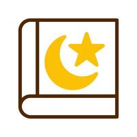 coran icône bichromie marron Jaune style Ramadan illustration vecteur élément et symbole parfait.