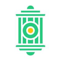 lanterne icône solide vert Jaune style Ramadan illustration vecteur élément et symbole parfait.
