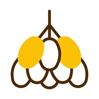 Kurma paume icône bichromie marron Jaune style Ramadan illustration vecteur élément et symbole parfait.