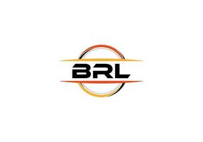 brl lettre royalties ellipse forme logo. brl brosse art logo. brl logo pour une entreprise, entreprise, et commercial utiliser. vecteur