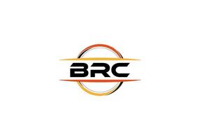 brc lettre royalties ellipse forme logo. brc brosse art logo. brc logo pour une entreprise, entreprise, et commercial utiliser. vecteur