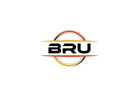 bru lettre royalties ellipse forme logo. bru brosse art logo. bru logo pour une entreprise, entreprise, et commercial utiliser. vecteur